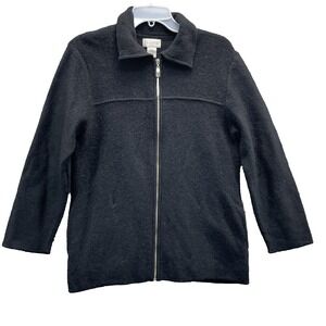 Studio Works 100% Wool Jacket Women's Medium Preppy Minimal Athleisure Sport 90s